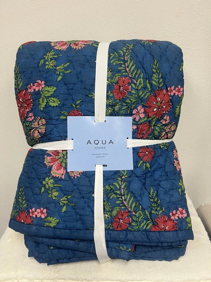 Juego de Edredón reversible floreado Aqua Home