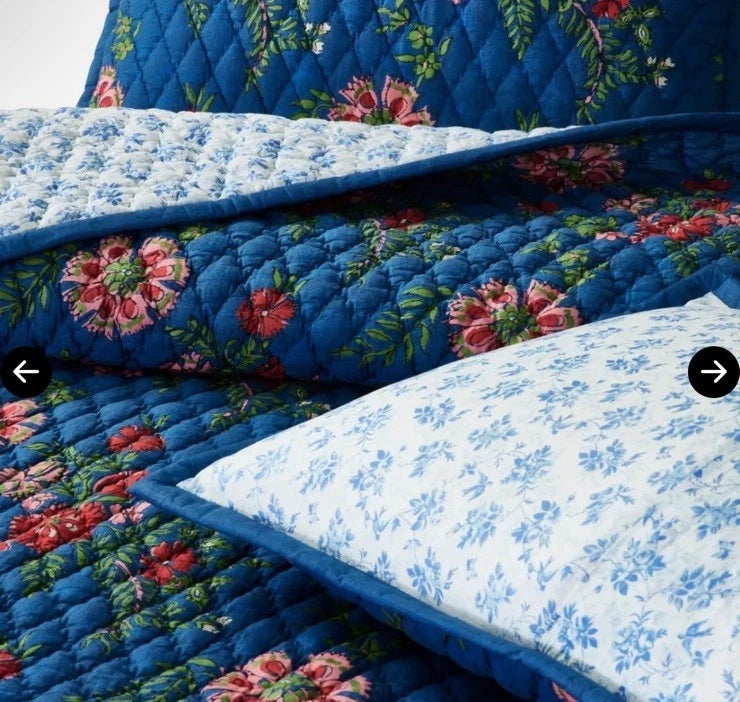 Juego de Edredón reversible floreado Aqua Home