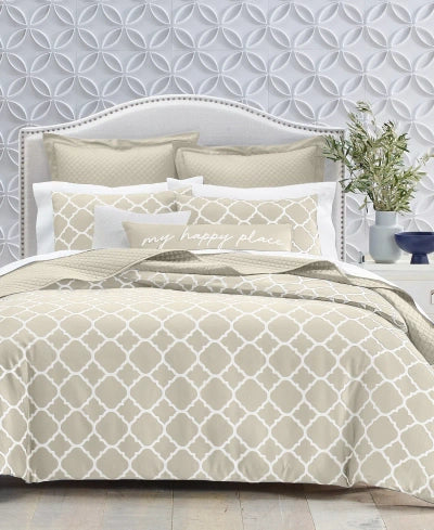 Duvet Set Charter Club Damask Designs Geometric Dove 3-Pc. Full/Queen