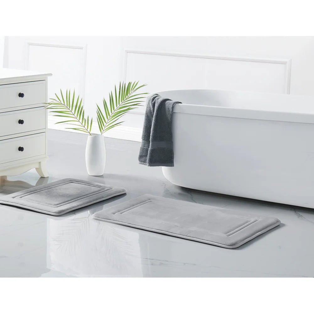 Alfombra para baño - Antimicrobial Memor Light Gray 2 piece set